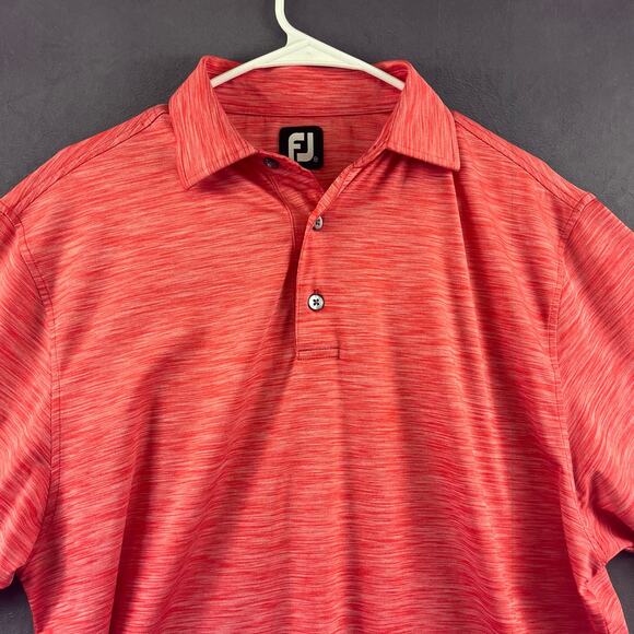 FJ FootJoy Men's Medium Golf Polo Performance Preppy Real Men Wear Pink Marbled - Picture 8 of 9